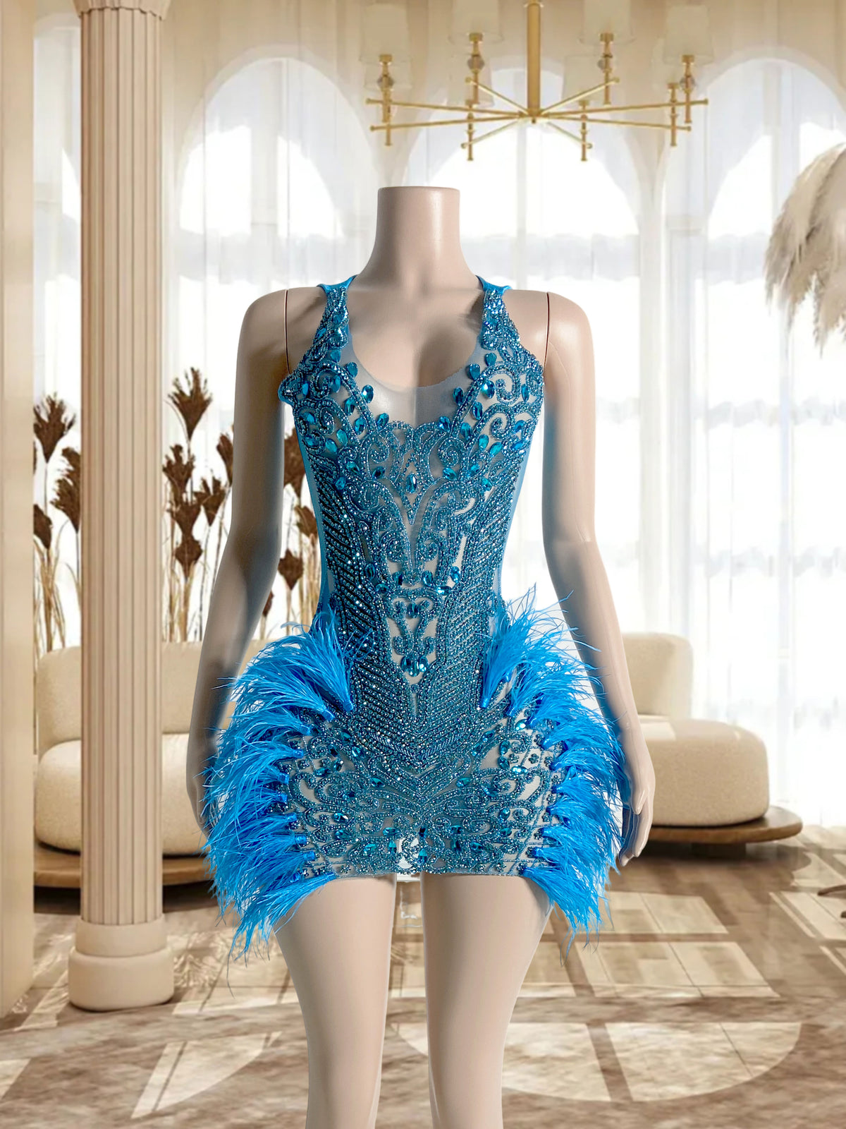 Lake Blue Mini Dress TH0826006