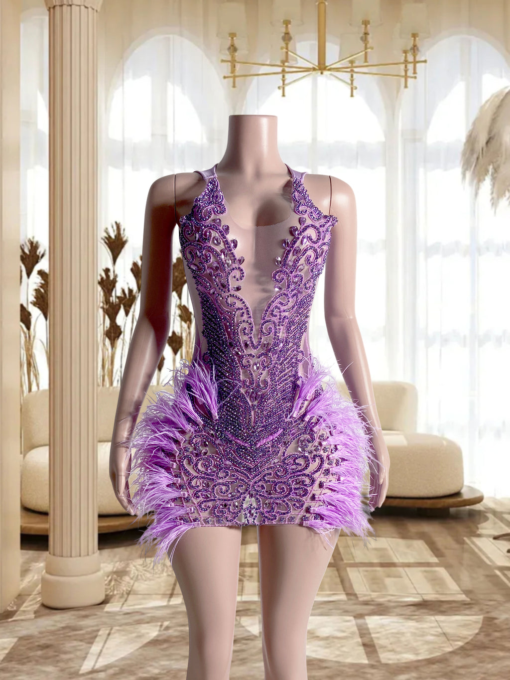 Light Purple Mini Dress TH0826006
