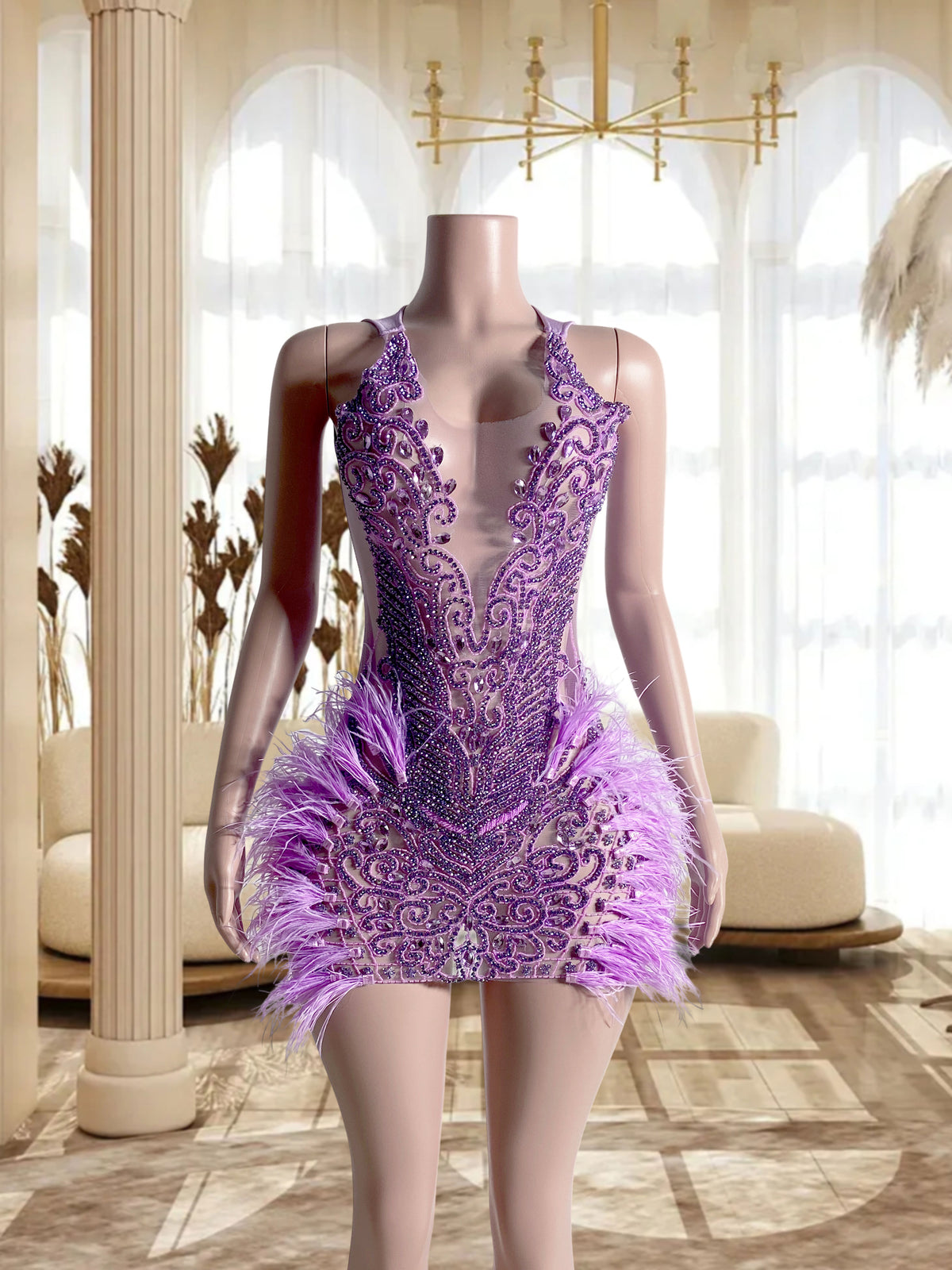 Light Purple Mini Dress TH0826006