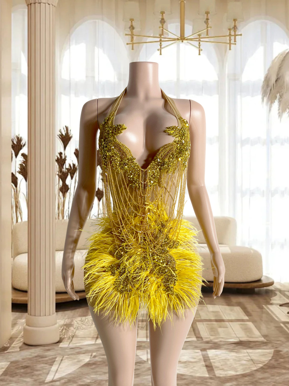 Gold Mini Dress TH231101601