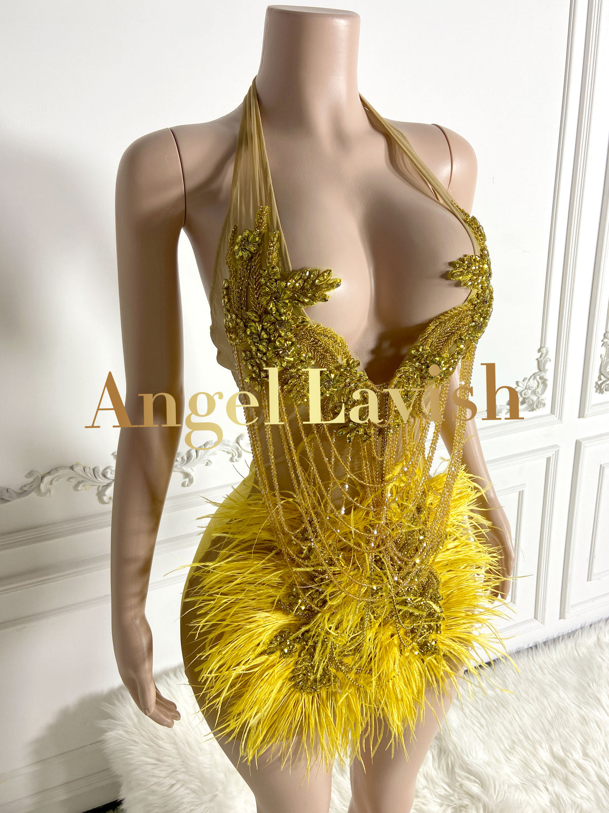 Gold Mini Dress TH231101601