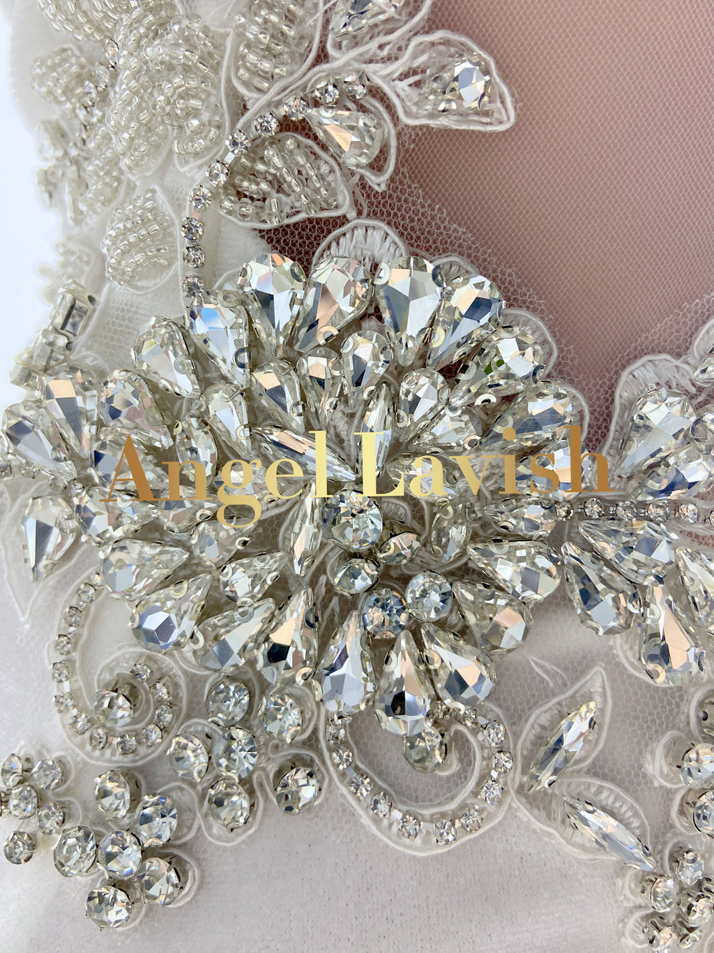 White Velvet Rhinestone Glamour Dress