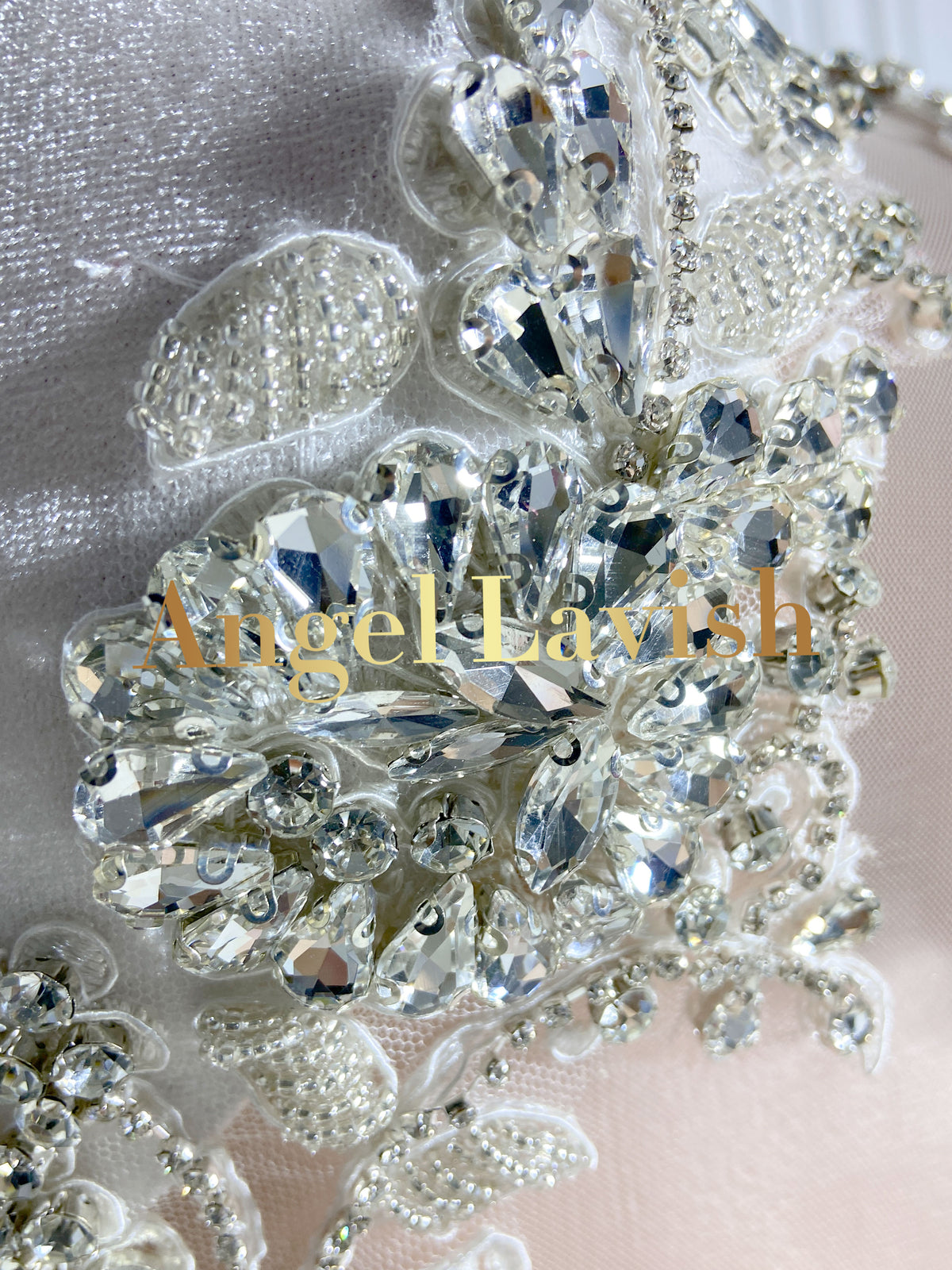 White Velvet Rhinestone Glamour Dress