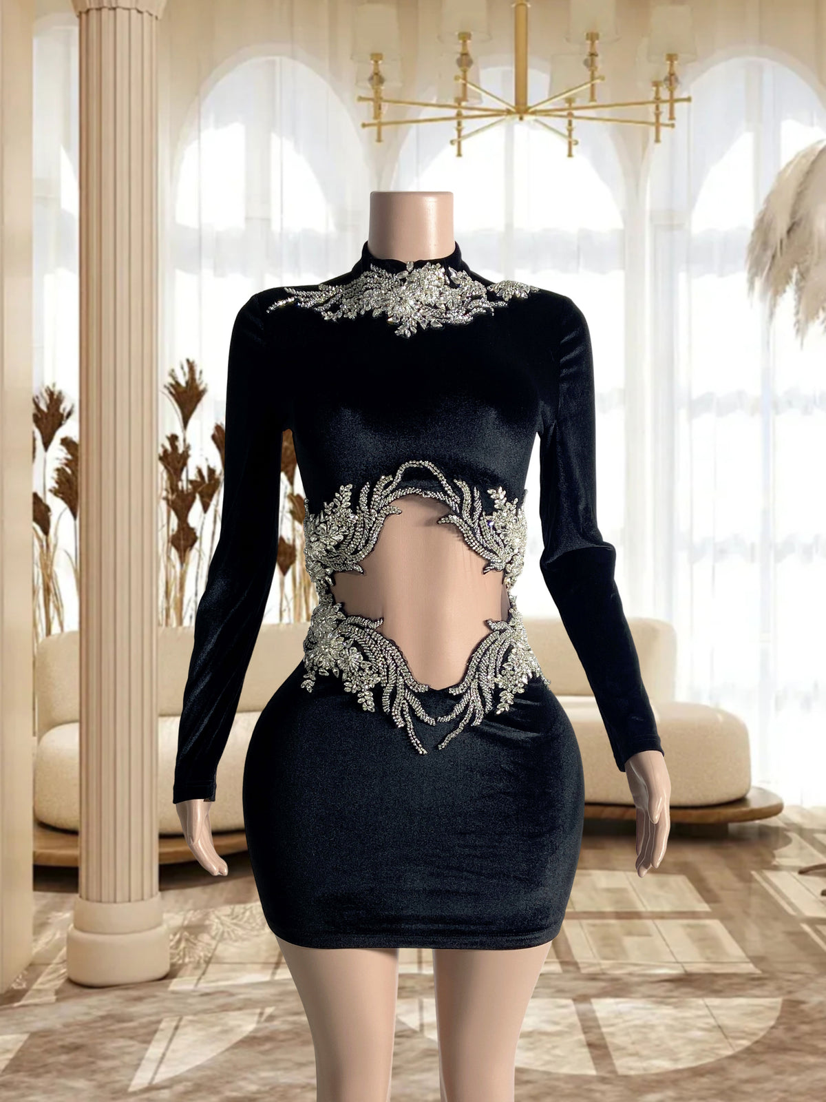Black Mini Dress TH2407069