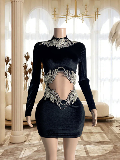 Black Mini Dress TH2407069