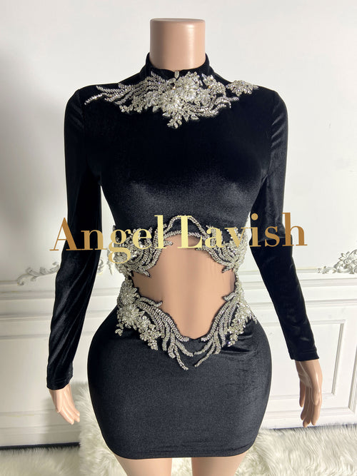 Black Mini Dress TH2407069