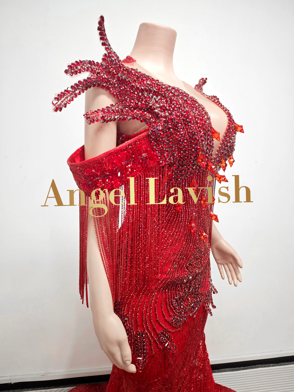 Bold Red Mermaid Gown | Angellavish