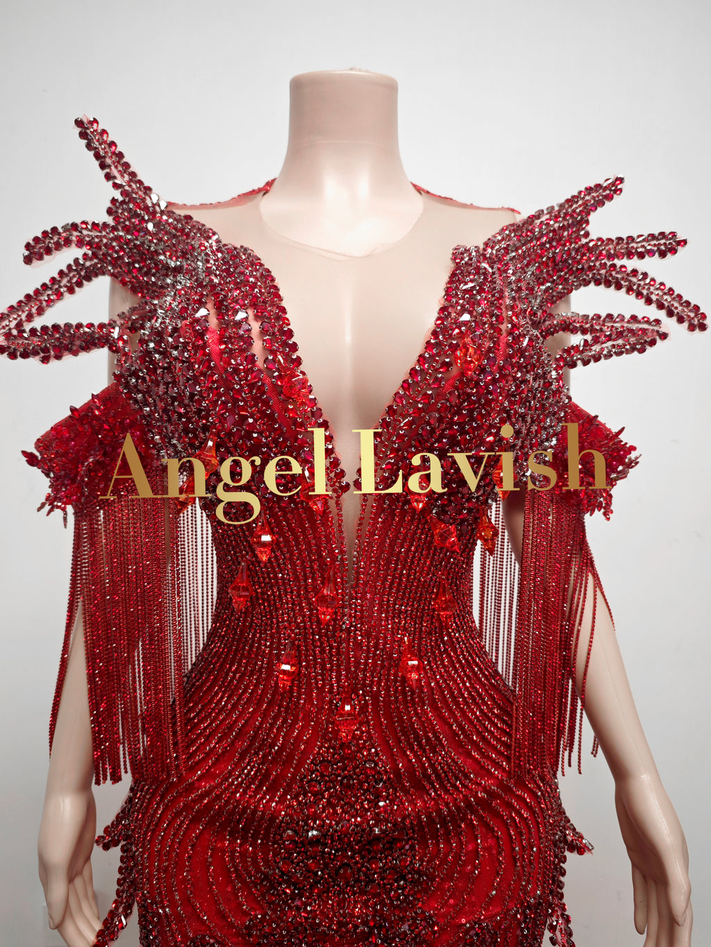 Bold Red Mermaid Gown | Angellavish